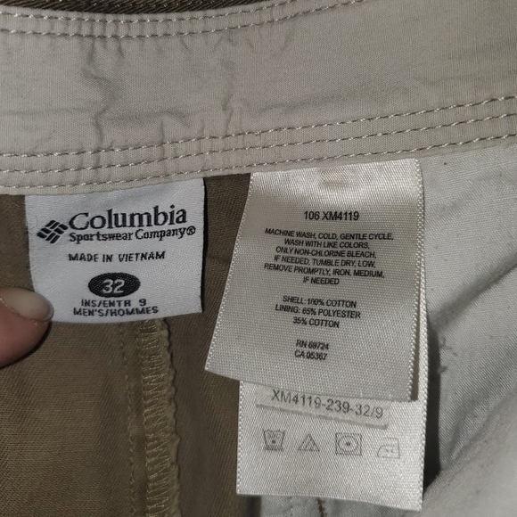 Columbia Mens Cargo Hiking Shorts 32W Brown/Tan - Picture 4 of 4